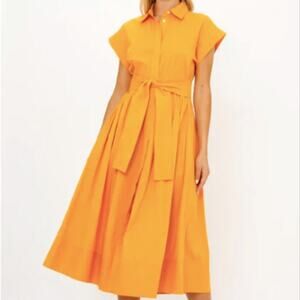 NWT Oliphant Belted Shirt Dress In Tuki Marigold XL